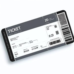 DALL·E 2024-05-21 18.49.05 - Create an image of a 2D, professional-looking ticket. The ticket should have a sleek and modern design, featuring details such as event name, date, ti_result