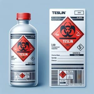 DALL·E 2024-05-21 18.56.23 - Create an image of a 2D, professional-looking Teslin label for chemical transportation. The label should have a sleek and modern design with a red dia_result